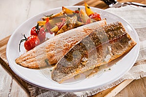 Fresh grilled trout or salmon fillets