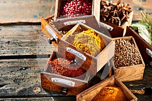 Fresh ground dried spices for cooking