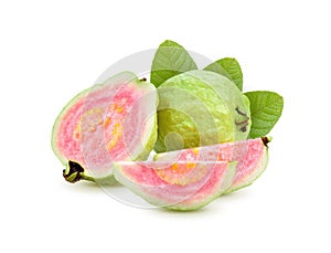 Fresh guava fruit on white background