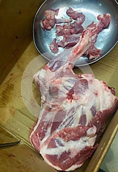 Fresh halal lamb meat