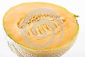 Fresh half cantaloupe melon