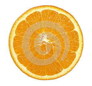 Fresh half orange fruit isolated on white