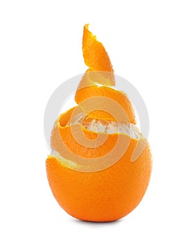 Fresh half peeled orange