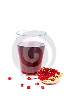 Fresh half of pomegranate juice