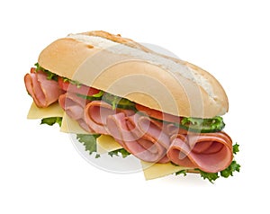 Fresh ham & swiss sub sandwich