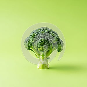 Composition emphasizes the broccoli's organic structure and natural