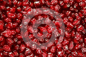 Fresh pomegranate seeds as a food background photo