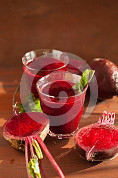 Fresh healthy beetroot juice and vegetable