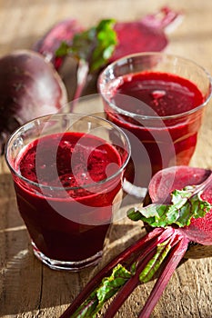 Fresh healthy beetroot juice and vegetable