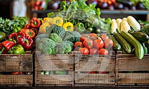 Fresh healthy bio fruits and vegetables, AI Generative