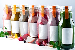 Fresh and healthy fruit vegetable juices