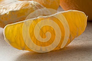 Fresh healthy orange segment closeup