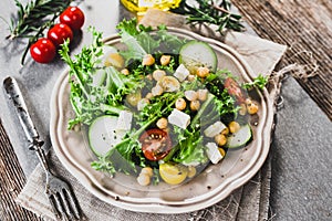 Fresh healthy salad with chickpea