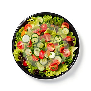 fresh and healthy salad isolated on a clean white background.