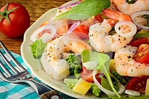 Fresh and healthy shrimp salad