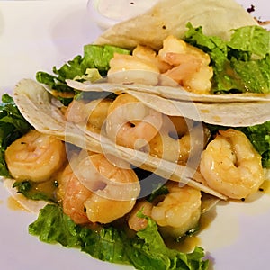 Fresh and Healthy Shrimp Tacos on a Plate