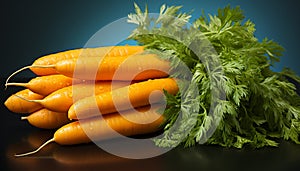 Fresh, healthy vegetarian meal carrot salad with parsley and tomato generated by AI