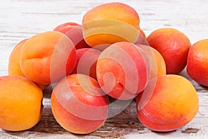 Fresh heap of peach. Healthy dessert as source minerals and vitamins