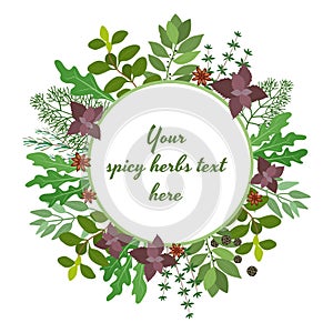 Fresh herbs circular frame