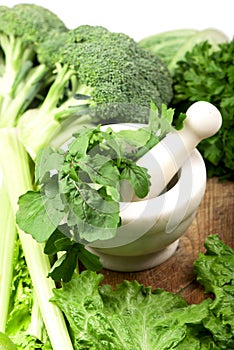 Fresh herbs in the kitchen