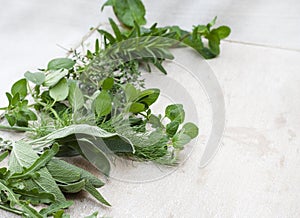 fresh herbs with selective focus