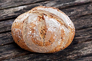 Fresh Home made Bread on old wooden table