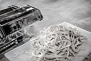 Fresh Home-made Pasta by a Pasta Machine