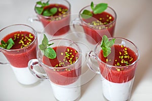 Fresh home made strawberry yoghurt dessert