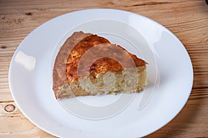 Fresh Homemade Apple Pie with a Flakey Crust on white plate