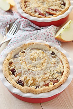 Fresh homemade apple-raisins tart.