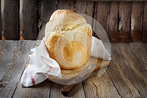 Fresh homemade bread on cutting board