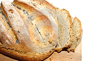 Fresh homemade bread with poppy seeds