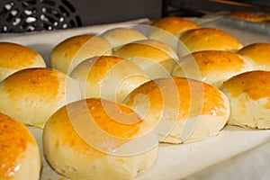 Fresh homemade bread rolls with sesam seed