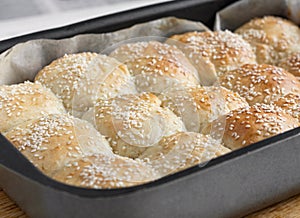 Fresh homemade bread rolls