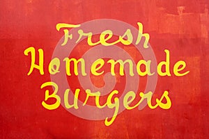 Fresh homemade burgers