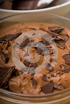 Fresh homemade chocolate mousse