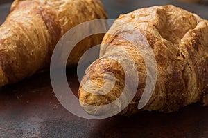 Fresh homemade croissants for breakfast