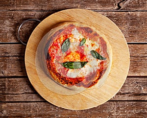 Fresh Homemade Italian Pizza Margherita with basil
