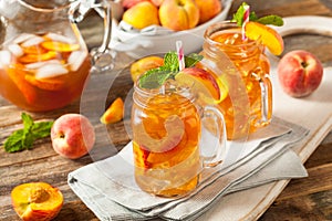 Fresh Homemade Peach Sweet Tea