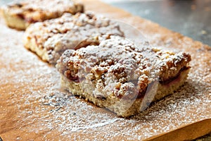 Fresh Homemade plum pie with crumble