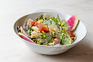 Fresh Homemade Radish Salad with Tomatoes and Balsamic Vinegar