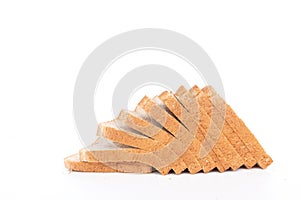 Fresh homemade sliced bread isolated on white background