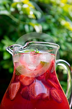 Fresh Homemade Strawberry and Raspberry Lemonade