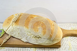 Fresh hommade bread on a cutting board