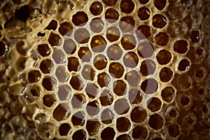 Fresh honey is on the honeycomb