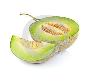 Fresh honeydew Melon on White Background