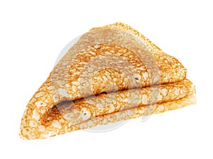 Fresh hot blin or crepe isolated on white