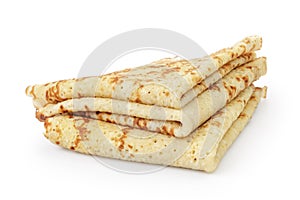 Fresh hot blinis or crepes isolated