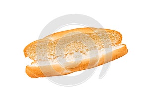 Fresh hot dog bun isolated on a white background