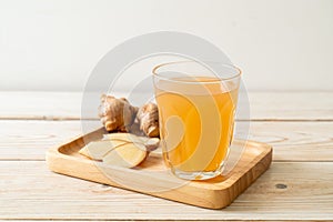 Fresh and hot ginger juice glass